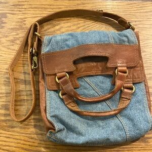 Lucky Brand Denim/Leather Crossbody